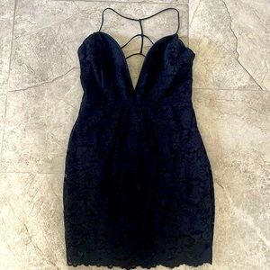 BEBE black lace lined dress